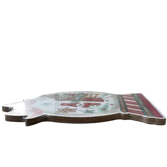 Colordrift Christmas Snowman Snowglobe Cork Backed Placemats 16x13 Set of 4 New - Picture 8 of 9